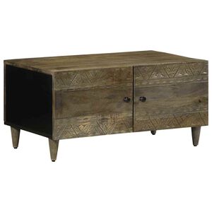 vidaXL Table basse gris clair 80x50x40 cm bois de manguier massif