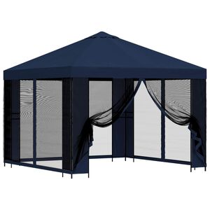 vidaXL Abri de jardin avec parois 3 x 3 m Bleu Polyester et Acier
