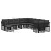 vidaXL Ensemble de canap&eacute;s d'ext&eacute;rieur 11 pcs Noir et Gris fonc&eacute;