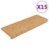 vidaXL Tapis d'escalier autocollants 15 pcs 65x21x4 cm sisal