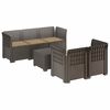 vidaXL Canap&eacute; de Jardin 5 Places avec Coussins Aspect Rotin PP