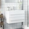 vidaXL Armoire lavabo de salle de bain avec bassin int&eacute;gr&eacute; blanc