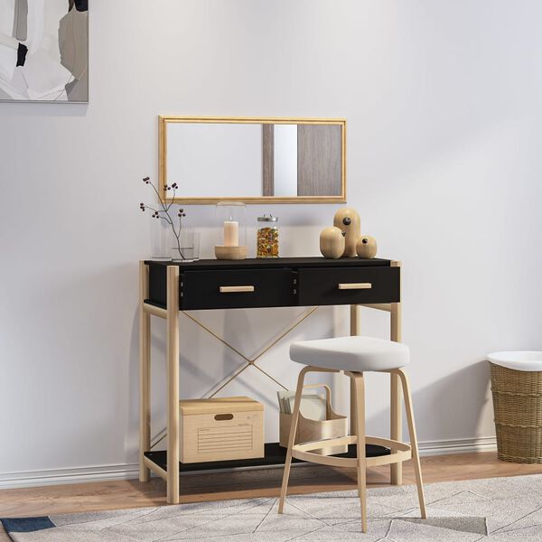 vidaXL Table console Noir 82x38x75 cm Bois d'ing&eacute;nierie