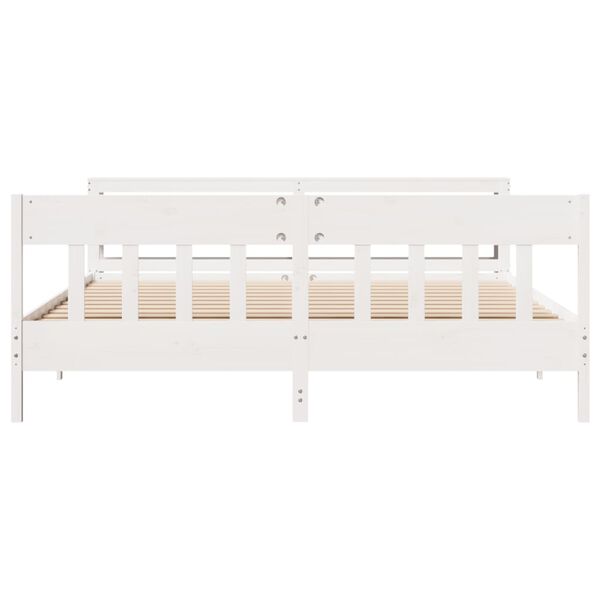 vidaXL Cadre de lit sans matelas blanc 200x200 cm bois massif de pin