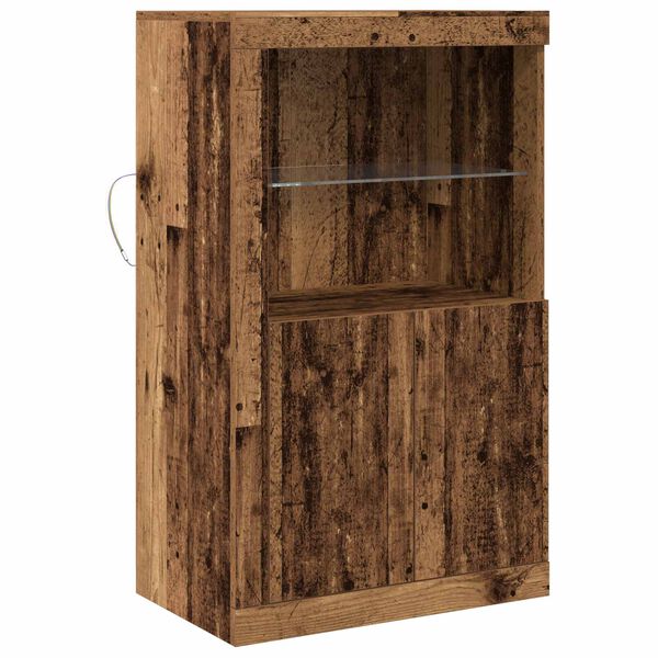 vidaXL Buffet LED Bois ancien 60,5 x 37 x 100 cm Bois d'ing&eacute;nierie