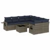 vidaXL Ensemble de canap&eacute; de jardin 9 pcs avec coussins gris r&eacute;sine tress&eacute;e