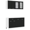 vidaXL Unit&eacute; de cuisine LYON 4 pc Ch&ecirc;ne noir Bois d'ing&eacute;nierie