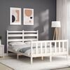 vidaXL Cadre de lit sans matelas blanc bois de pin massif