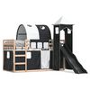 vidaXL Lit superpos&eacute; sans matelas avec toboggan blanc noir 80x200 cm