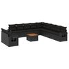 vidaXL Salon de jardin 12 pcs avec coussins noir r&eacute;sine tress&eacute;e