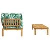 vidaXL Ensemble de Canap&eacute;s 2 pcs Motif feuille Bois d'Acacia Massif