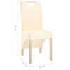 vidaXL Chaises &agrave; manger lot de 2 cr&egrave;me tissu