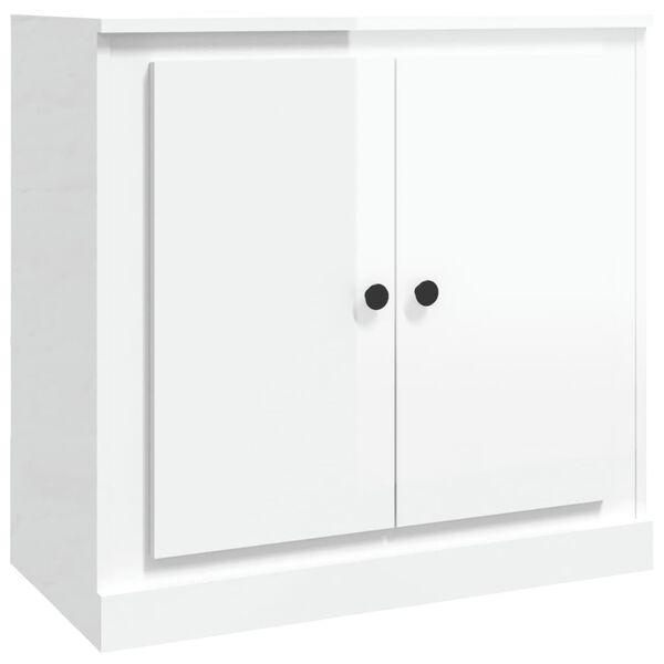 vidaXL Buffet blanc brillant 70x35,5x67,5 cm bois d'ingénierie