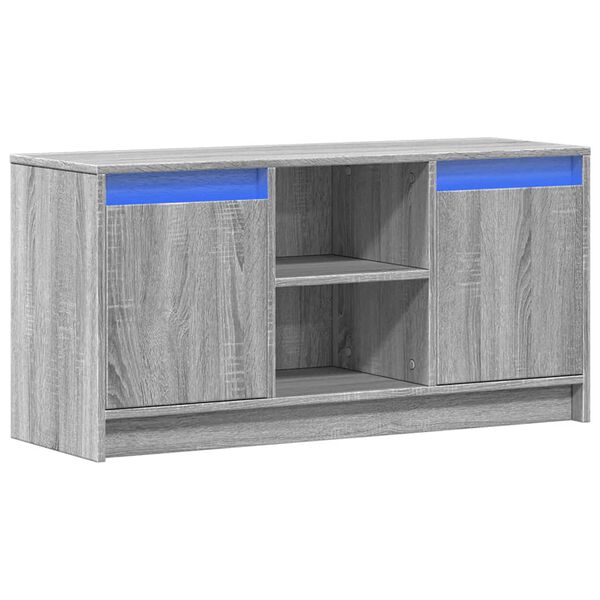 vidaXL Meuble TV avec LED sonoma gris 100x34x50 cm bois d'ingénierie