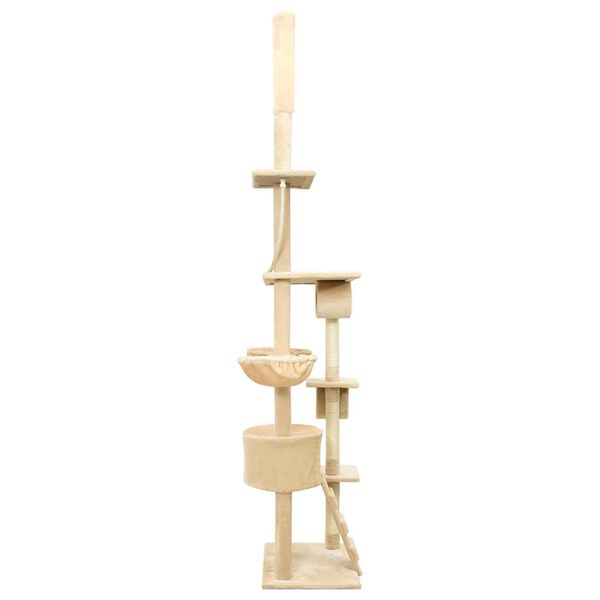 vidaXL Arbre à chat du sol au plafond Beige 220-240 cm