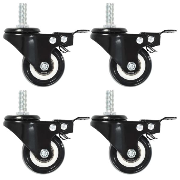 vidaXL Roulettes pivotantes avec freins 8 pcs 50 mm