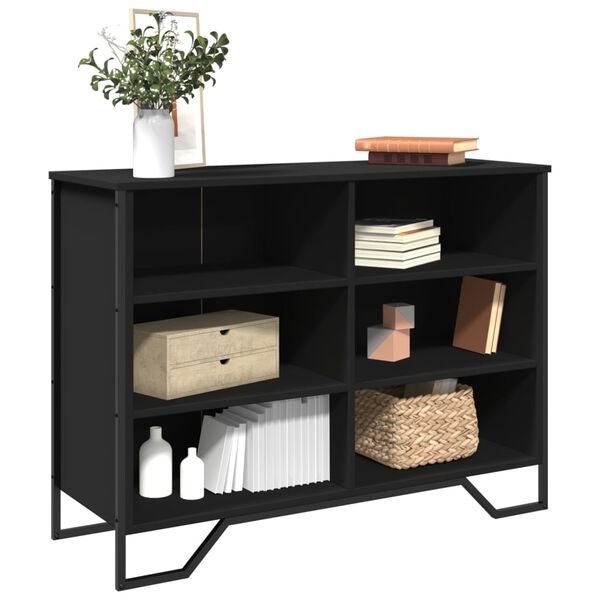 vidaXL Buffet noir 101x35,5x74,5 cm bois d'ing&eacute;nierie