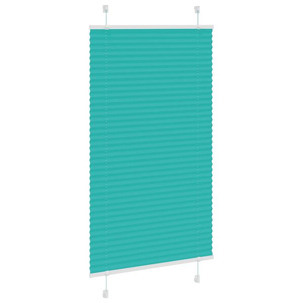 vidaXL Store pliss&eacute; vert p&eacute;trole 75x150 cm largeur du tissu 74,4 cm