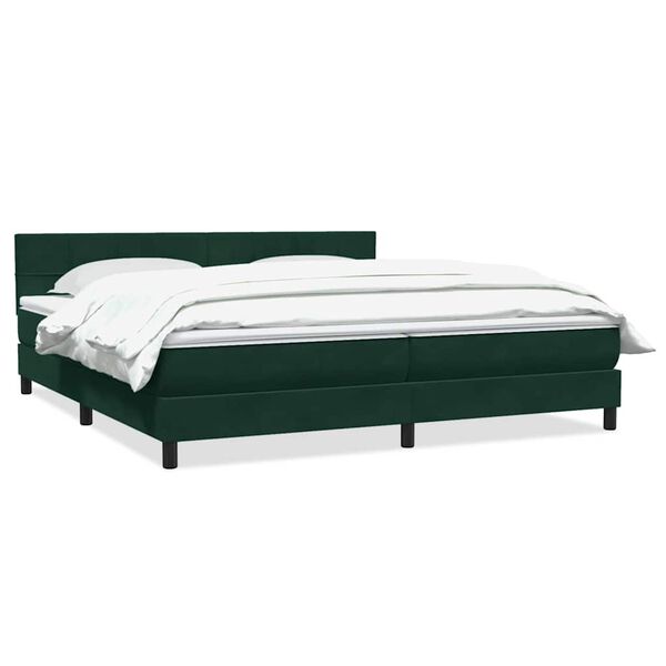 vidaXL Sommier &agrave; lattes de lit et matelas vert fonc&eacute; 200x210cm velours
