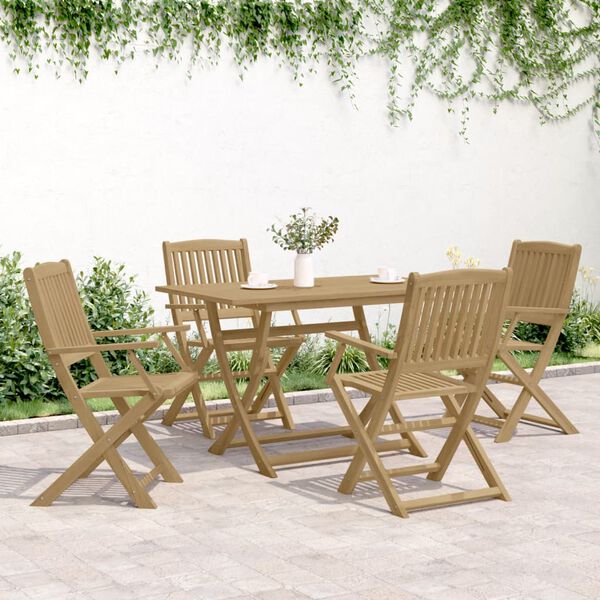 vidaXL Ensemble &agrave; manger de jardin 5 pcs Bois d'acacia solide