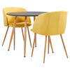 vidaXL Ensemble de salle &agrave; manger 3 pcs Tissu Jaune