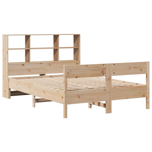 vidaXL Lit biblioth&egrave;que sans matelas 140x190 cm bois de pin massif