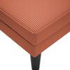 vidaXL Chaise longue avec coussin rouge orange tissu en velours c&ocirc;tel&eacute;