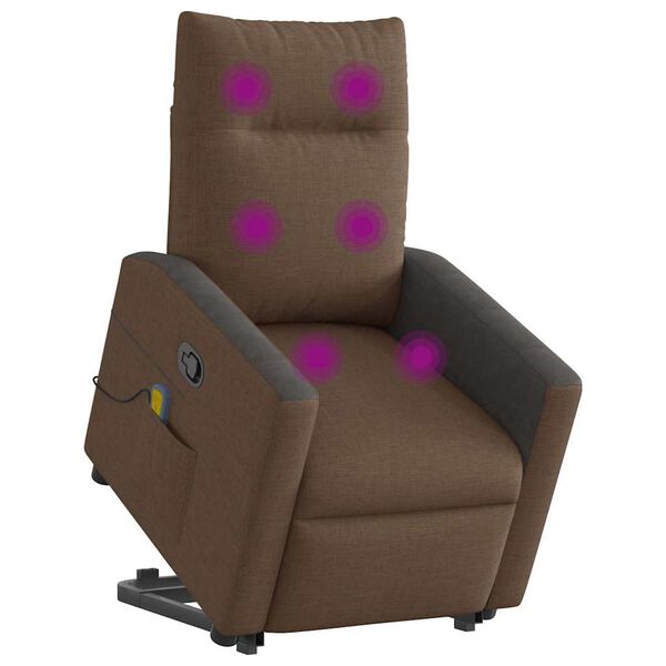 vidaXL Fauteuil de massage inclinable Marron Tissu