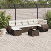 vidaXL Salon de jardin 8 pcs avec coussins marron r&eacute;sine tress&eacute;e