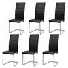 vidaXL Chaises &agrave; manger cantilever lot de 6 noir similicuir
