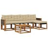 vidaXL Ensemble de canap&eacute;s d'ext&eacute;rieur 6 pc Naturel et Beige