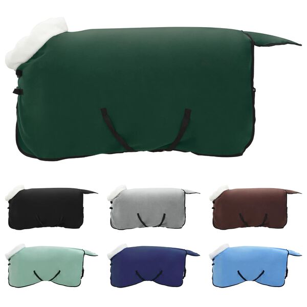 vidaXL Couverture &Eacute;quine Vert fonc&eacute; complet 85 cm Fleece polaire