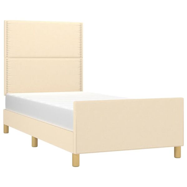 vidaXL Cadre de lit sans matelas cr&egrave;me 100x200 cm tissu