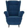 vidaXL Fauteuil &agrave; oreilles avec tabouret bleu velours