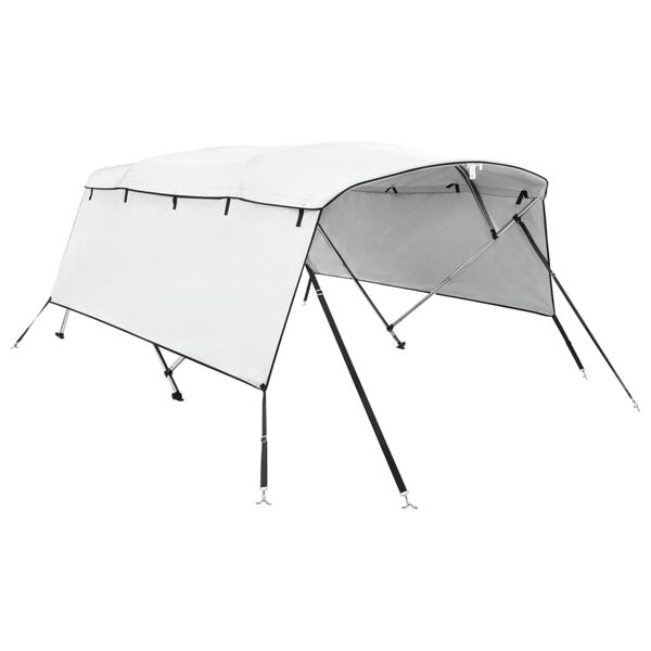 vidaXL Toit bimini &agrave; 4 arceaux parois lat&eacute;rales 243x(230-244)x137 cm