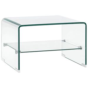 vidaXL Table basse Clair 50x45x33 cm Verre tremp&eacute;