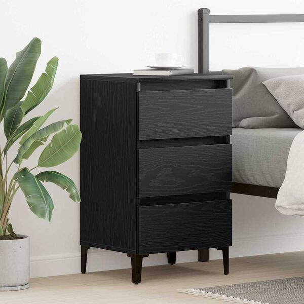 vidaXL Cabinet de chevet Chêne noir 40 x 35 x 69 cm Bois d'ingénierie