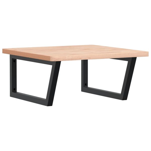 vidaXL &Eacute;tag&egrave;re de vasque murale acier et bois massif de h&ecirc;tre