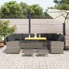 vidaXL Salon de jardin 4 pcs avec coussins gris r&eacute;sine tress&eacute;e