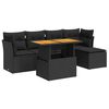 vidaXL Salon de jardin 6 pcs avec coussins noir r&eacute;sine tress&eacute;e