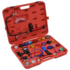 vidaXL Testeur de pression pour refroidissement et bouchon 28 pcs