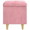 vidaXL Pouf de rangement avec coussin Rose 40 x 40 x 45 cm Velours