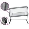 vidaXL Lit pour bébé avec matelas Gris clair Tissu de lin