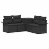 vidaXL Ensemble de Canap&eacute;s 5 pc Noir Rattan synth&eacute;tique et acier