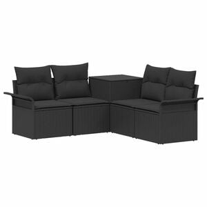 vidaXL Ensemble de Canap&eacute;s 5 pc Noir Rattan synth&eacute;tique et acier
