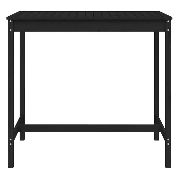 vidaXL Table de jardin noir 121x82,5x110 cm bois massif de pin