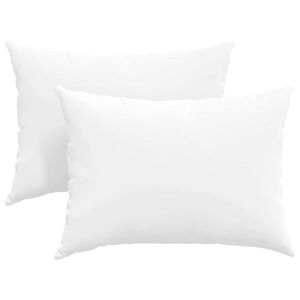 vidaXL Coussins de canap&eacute; 2 pcs Blanc 70 x 50 cm tissu