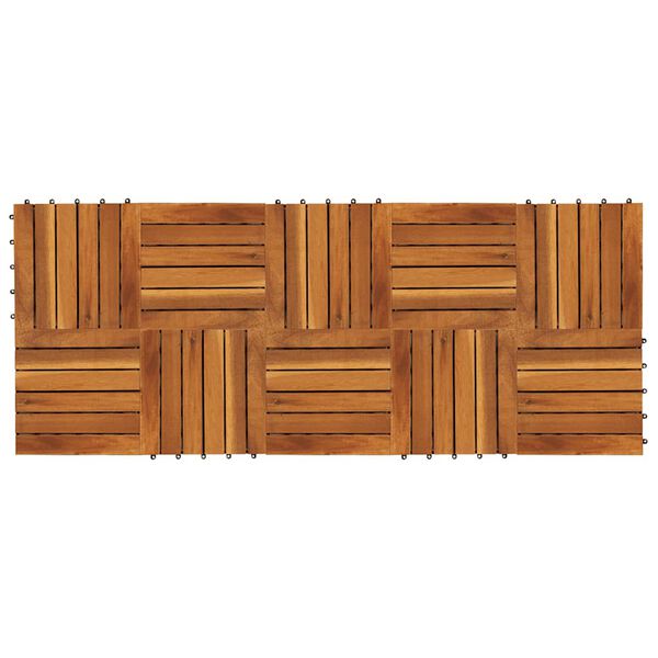 vidaXL Carreaux de terrasse 30x30 cm 10 pcs Acacia Motif vertical