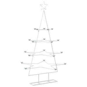 vidaXL Arbre de No&euml;l en m&eacute;tal avec support KUOPIO 140 cm Acier Blanc