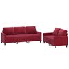 vidaXL Ensemble de canap&eacute;s 2 pcs avec coussins Rouge bordeaux Velours